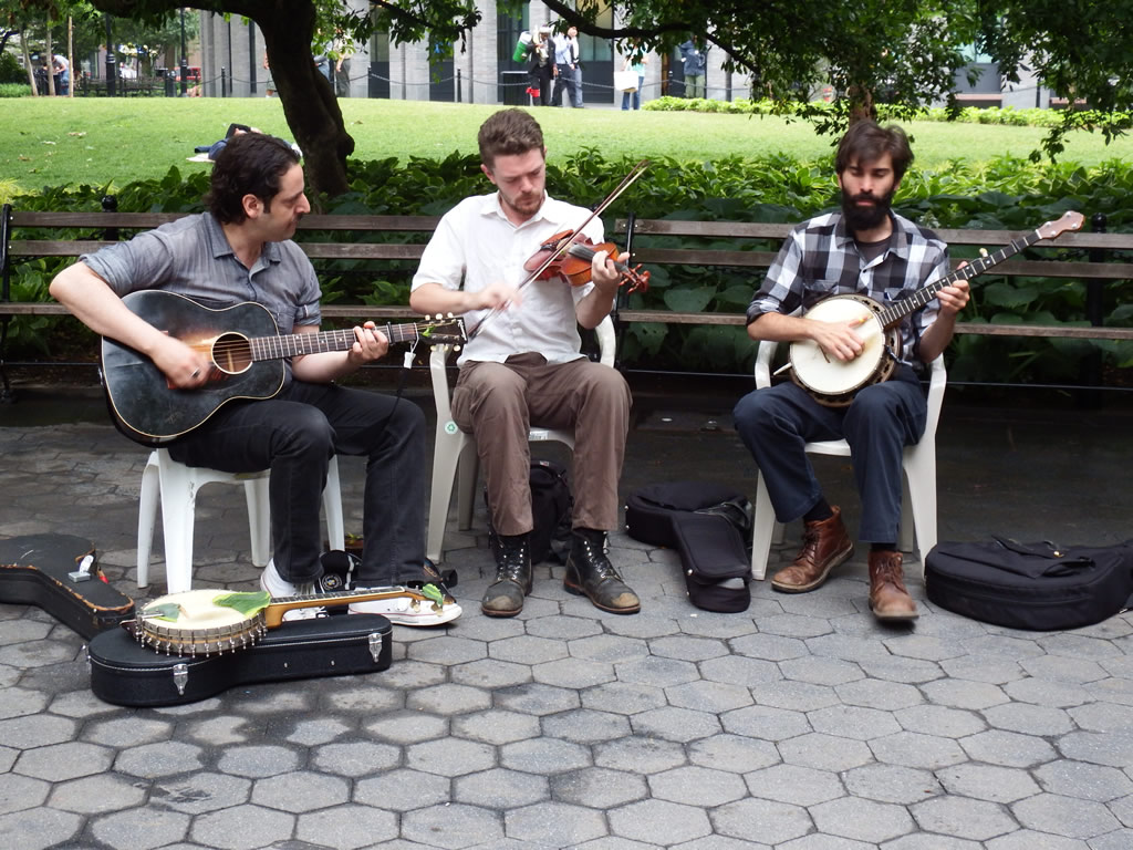 Busking in the Square today